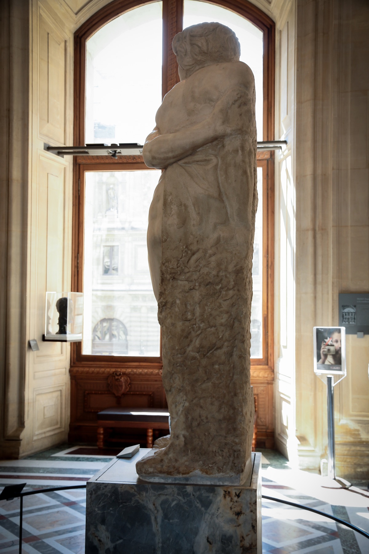 Annotated details from the Rebellious Slave by Michelangelo